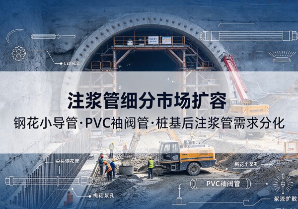 京口注浆管细分市场扩容，隧道钢花小导管、PVC 袖阀管、桩基后注浆管需求分化